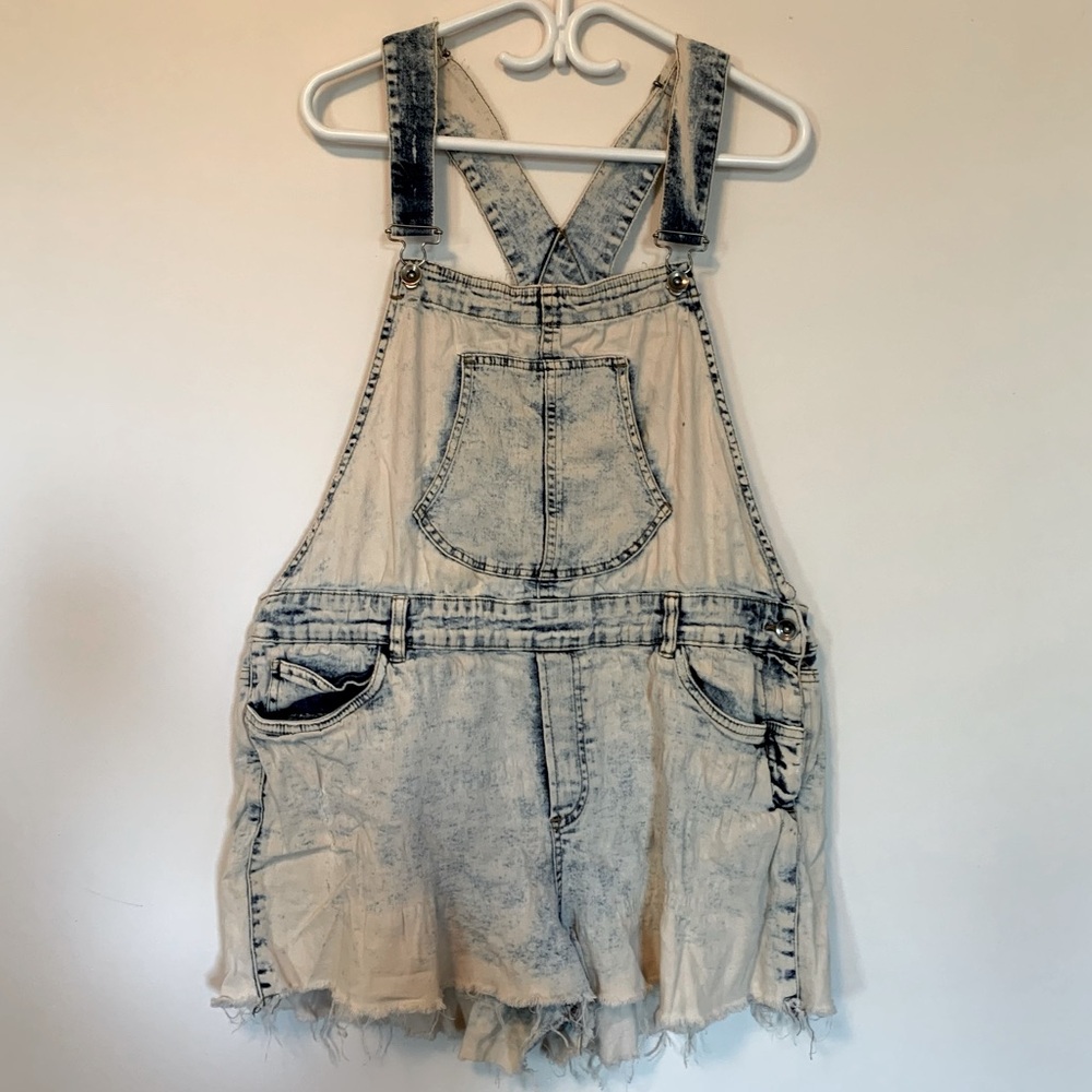 Acid Wash Denim Overalls